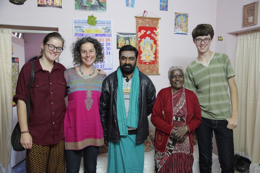 Pushpa and her son with Debbie, Laura and Liam 