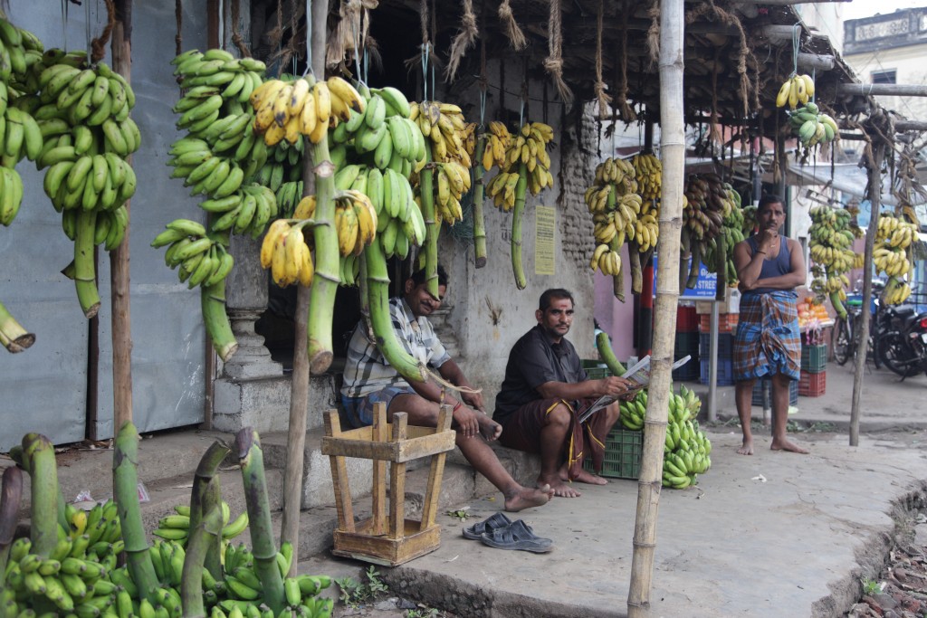 The banana market, a series of stalls pointed out by our driver