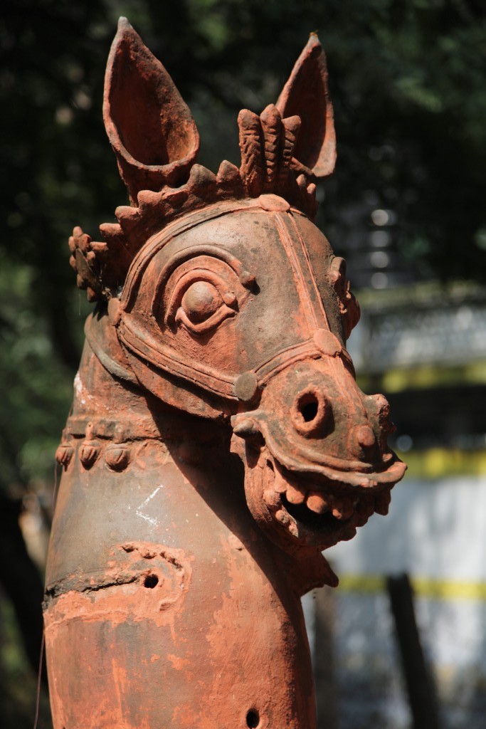 One of the sculptures on the grounds of the Gandhi museum