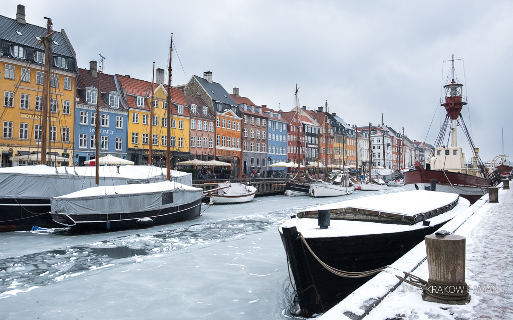 This harbour called Nyhavn is one of the prettiest parts of Copenhagen, although also probably the most touristy. Note the light ship on the right; these were built in the 1800s and brought out to locations where they were they were moored, e.g. on reefs or sandbanks. This one in particular was built in 1895 and also served to record data about weather, climate, and water, and acted as a coastal observation post for NATO.